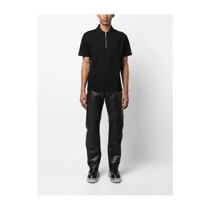 Auth. Givenchy Half-Zip Cotton Black Polo Shirt Sz L